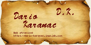 Dario Karanac vizit kartica